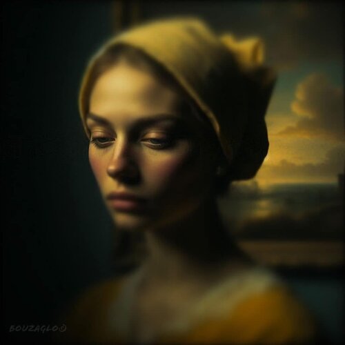 "פורטרט אישה עם כיסוי ראש" by Yoram bouzaglo, 写真 for Sale on Singulart