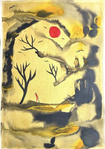Monk at the Lake de John Britton, Pintura a la venta en Singulart