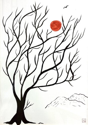 Tree and Mountain von John Britton, Malerei kaufen auf Singulart