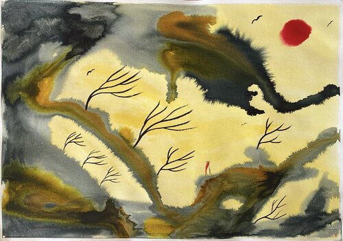 Monk Seeks Quiet by John Britton, Painting for Sale on Singulart