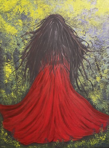 The Freedom of a Red Dress von Anette Thorup Hansen, Malerei kaufen auf Singulart