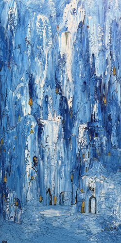 Society no.6: Deep in the hidden mountains. von Anette Thorup Hansen, Malerei kaufen auf Singulart