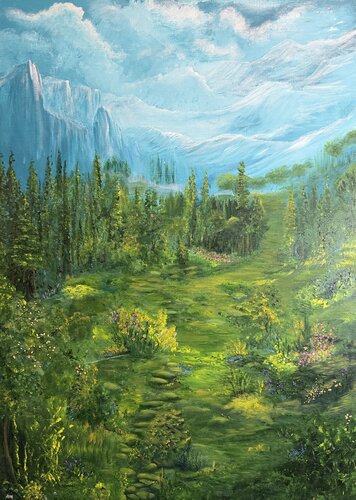 A Fresh View from the Valley of the Absolute van Anette Thorup Hansen, Schilderij te koop op Singulart