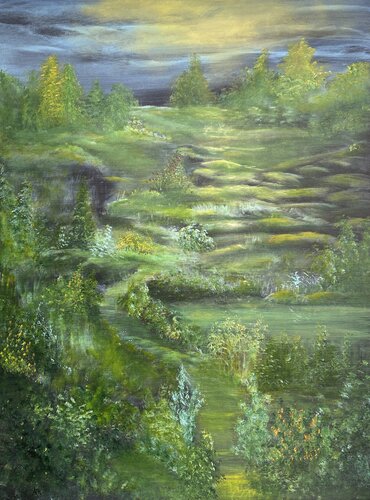 The Green Walk de Anette Thorup Hansen, Pintura a la venta en Singulart