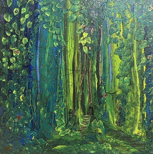 A lazy afternoon in the woods von Anette Thorup Hansen, Malerei kaufen auf Singulart