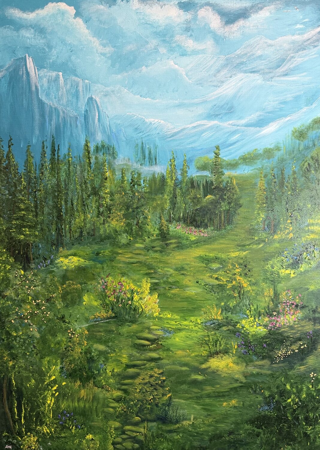 A Fresh View from the Valley of the Absolute Anette Thorup Hansen Originalgemälde zu verkaufen