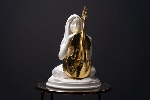 Musical Virgo Zodiac Sign White&Gold Collection by Valeria Anton, Sculpture for Sale on Singulart