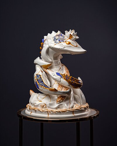 Pisces  Zodiac Sign Kintsugi Collection de Valeria Anton, Escultura a la venta en Singulart