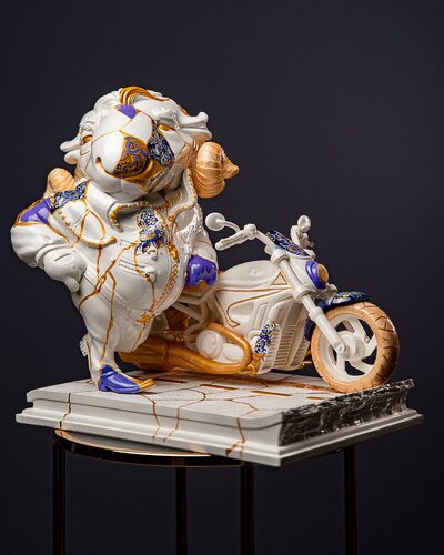 Aries   Zodiac Sign Kintsugi Collection de Valeria Anton, Escultura a la venta en Singulart