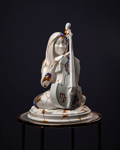 Virgo Zodiac Sign Kintsugi Collection von Valeria Anton, Skulptur kaufen auf Singulart