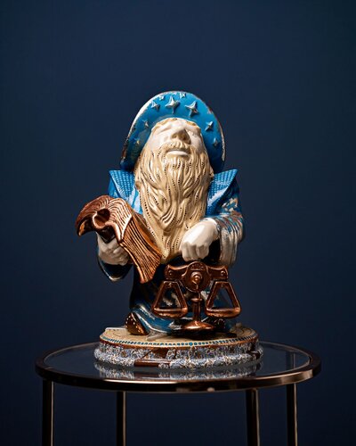 Libra  Blue Masquerade Collection van Valeria Anton, Beeldhouwwerk te koop op Singulart