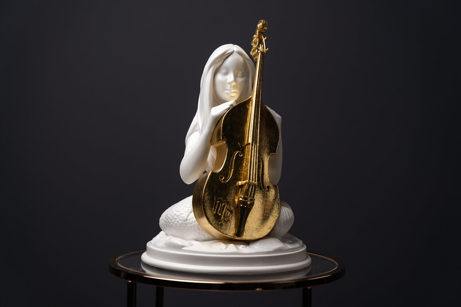 Musical Virgo Zodiac Sign White&Gold Collection Valeria Anton Skulptur zu verkaufen