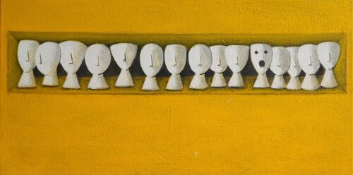 The One Who Breaks the Silence van Xanthi Ioannidou, Schilderij te koop op Singulart