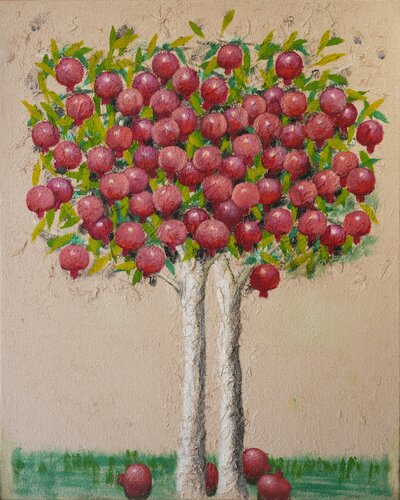 Pomegranate tree van Xanthi Ioannidou, Schilderij te koop op Singulart