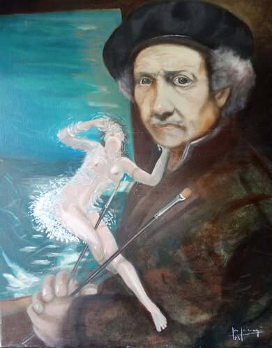 La sirena de Rembrandt de Jon Jauregui, Pintura a la venta en Singulart