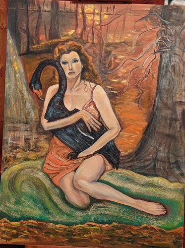 Leda and the black swan by Sophia Bednarski, Painting for Sale on Singulart