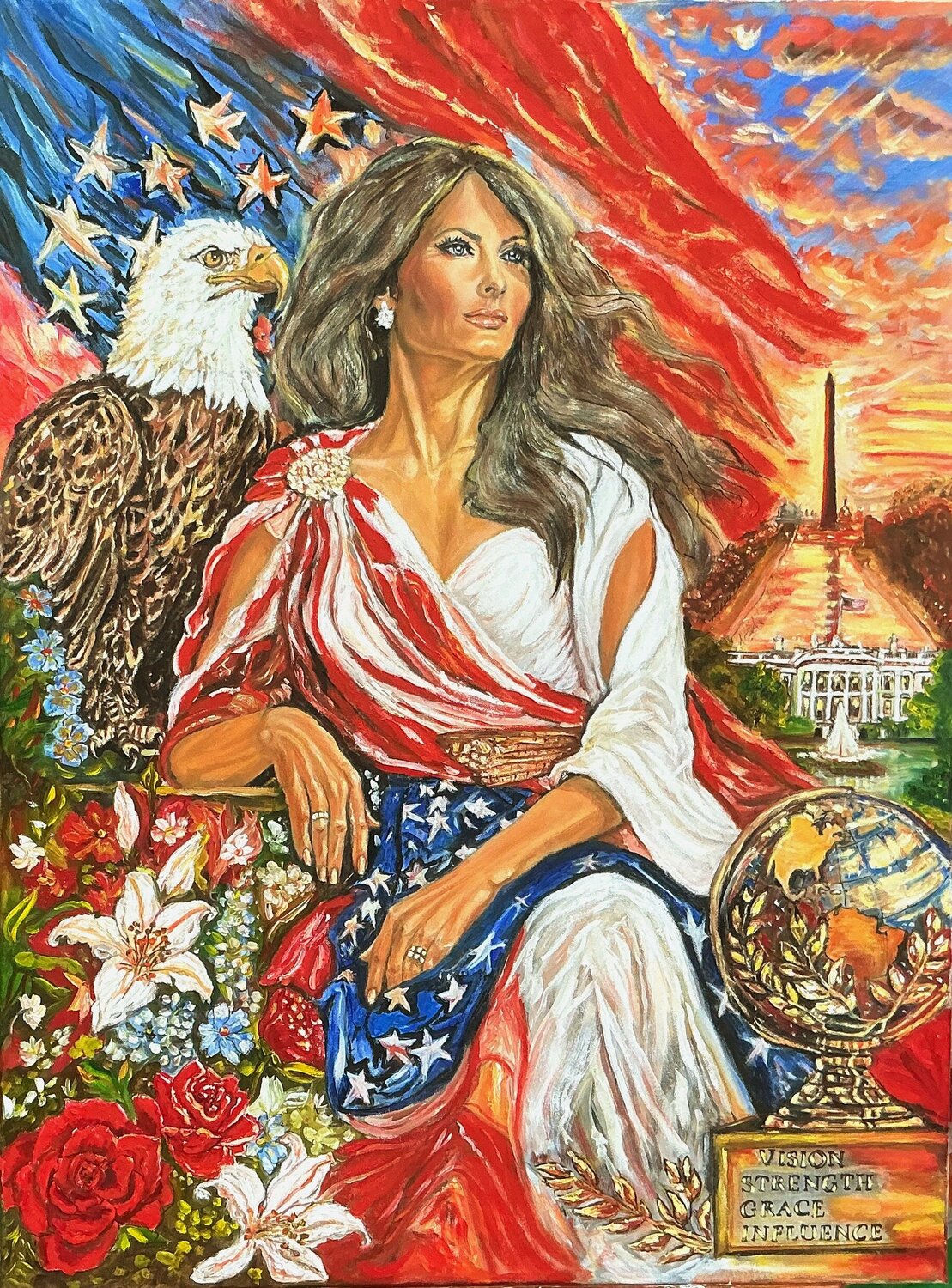 America 250: Vision-Strength-Grace-Influence Sophia Bednarski Dipinto originale in vendita