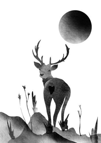 Moonlit Guardian de Maryam Soleimanirad, Obra en papel a la venta en Singulart