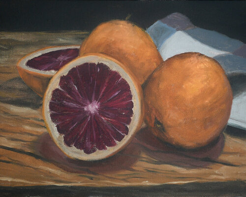 Blood Oranges on Table by Kelly Lane, Painting for Sale on Singulart