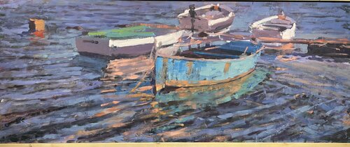 Barcas en Estany Pudent by Jose Antonio Martin Santos, Painting for Sale on Singulart