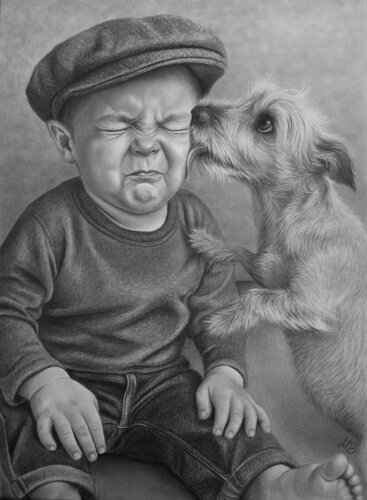 Kuss des Vertrauens 3/3 von Maria Bartusek, Zeichnungen kaufen auf Singulart