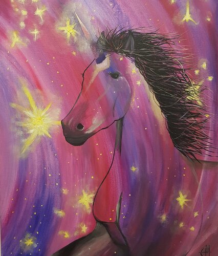 Einhorn van Eliane Hofer, Schilderij te koop op Singulart