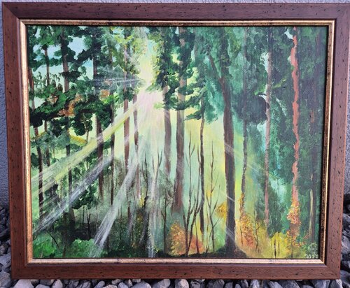 Waldlicht par Eliane Hofer, Peinture en vente sur Singulart