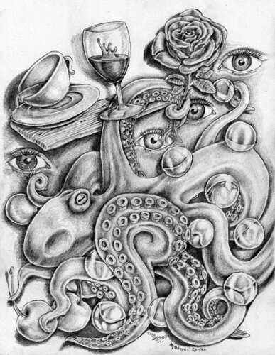 Mein Oktopus Garten di Florian Walde, Disegno in vendita su Singulart