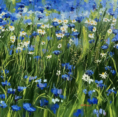 Cornflower blue by Ulyana Korol, 회화 for Sale on Singulart