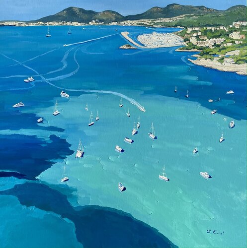 Pearls of Mallorca. View from the bird’s eye. by Ulyana Korol, 회화 for Sale on Singulart