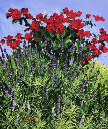 Roses and lavender de Ulyana Korol, Pintura a la venta en Singulart