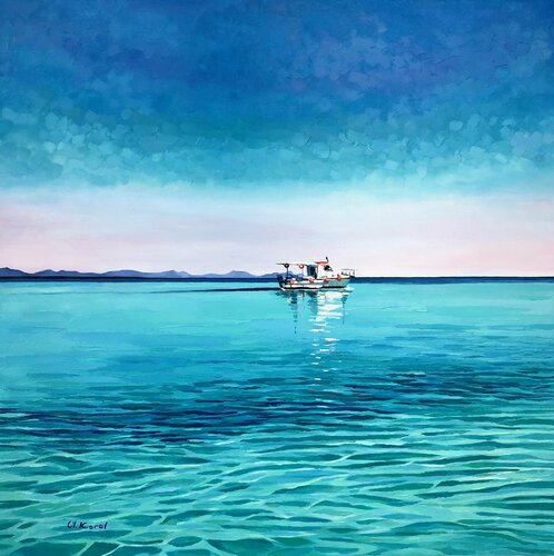 Ultramarine sky by Ulyana Korol, 회화 for Sale on Singulart