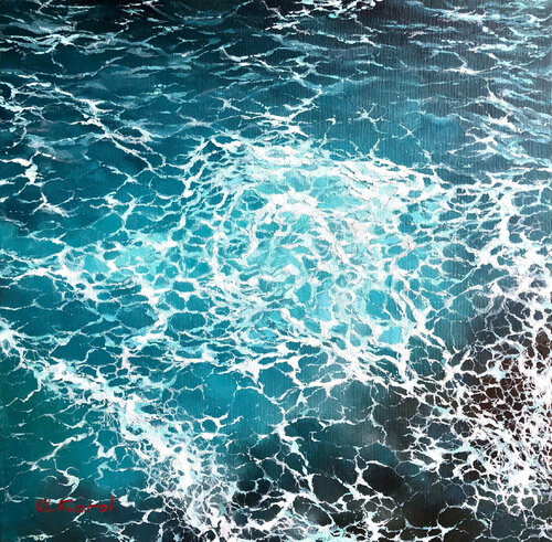 Atlantic turquoise blue di Ulyana Korol, Pittura in vendita su Singulart