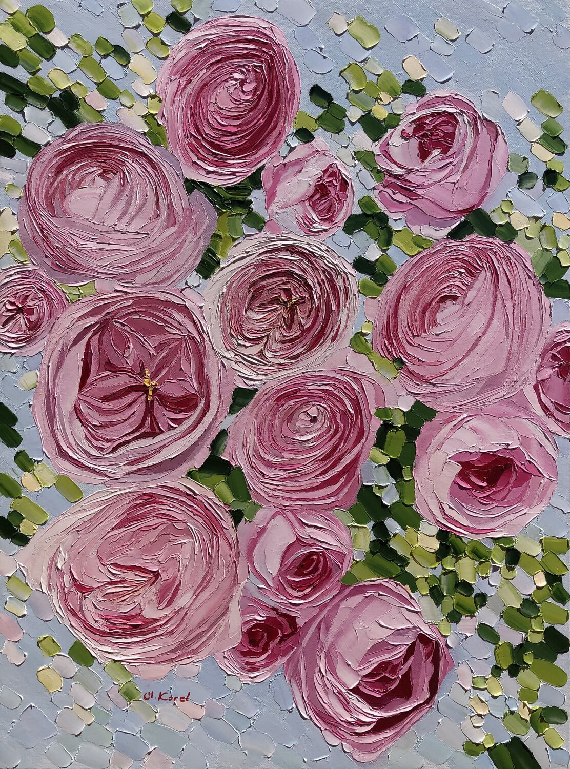 Pink marshmallow roses Ulyana Korol