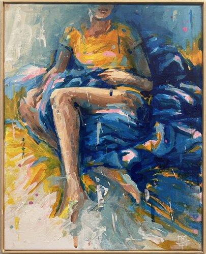 Giallo - Blu (piccole figure) van elisa marmo, Schilderij te koop op Singulart
