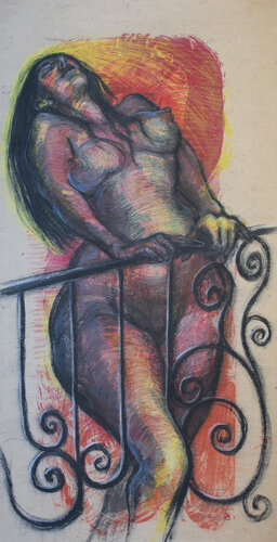 Sunbathing van Lea Jerlagic, Werk op papier te koop op Singulart