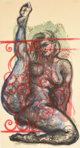 2023_Rubro 75x139cm de Lea Jerlagic, Obra en papel a la venta en Singulart