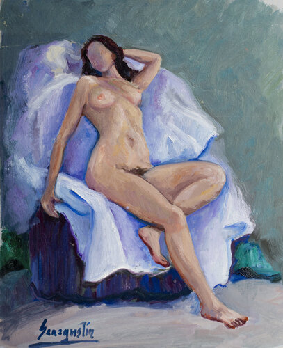 Desnudo sin rostro by Bernardo Lanuza San Agustín, Painting for Sale on Singulart
