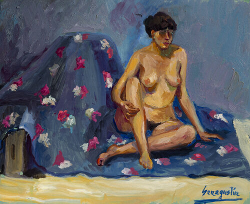 Desnudo floral by Bernardo Lanuza San Agustín, Painting for Sale on Singulart