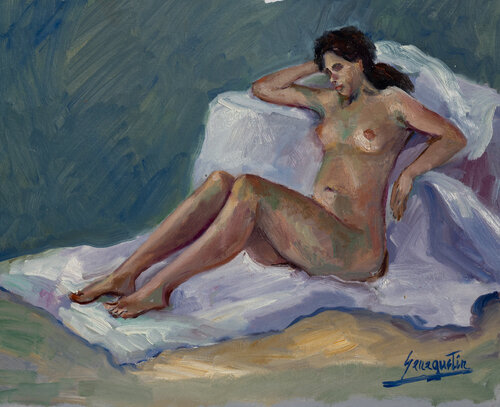 Desnudo sentada de Bernardo Lanuza San Agustín, Pintura a la venta en Singulart