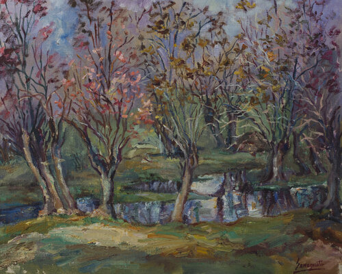 Los olmos de invierno by Bernardo Lanuza San Agustín, Painting for Sale on Singulart
