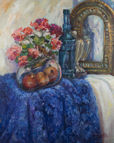 Granadas y un espejo von Bernardo Lanuza San Agustín, Malerei kaufen auf Singulart