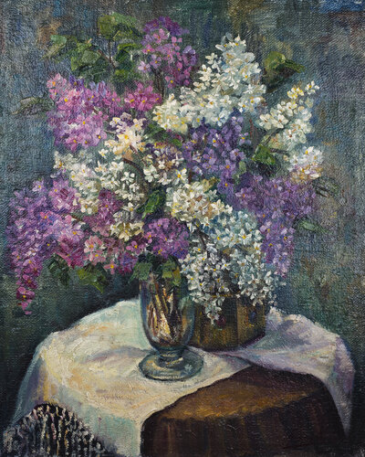 Lilas y cobre von Bernardo Lanuza San Agustín, Malerei kaufen auf Singulart
