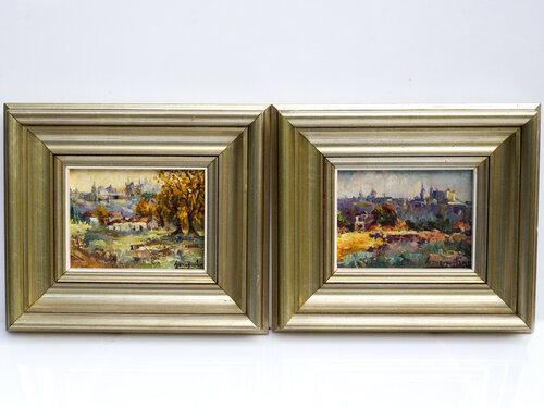 La ciudad desde la distancia van Rosa San Agustín, Schilderij te koop op Singulart