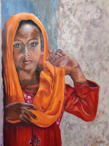 El velo Naranja ("the Orange Veil") van Martin G Jare´ño, Schilderij te koop op Singulart