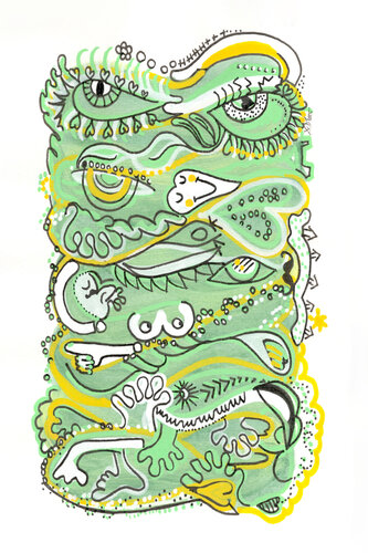 Waves of Humanity von Yvonne van Dalen, Werk auf Papier kaufen auf Singulart