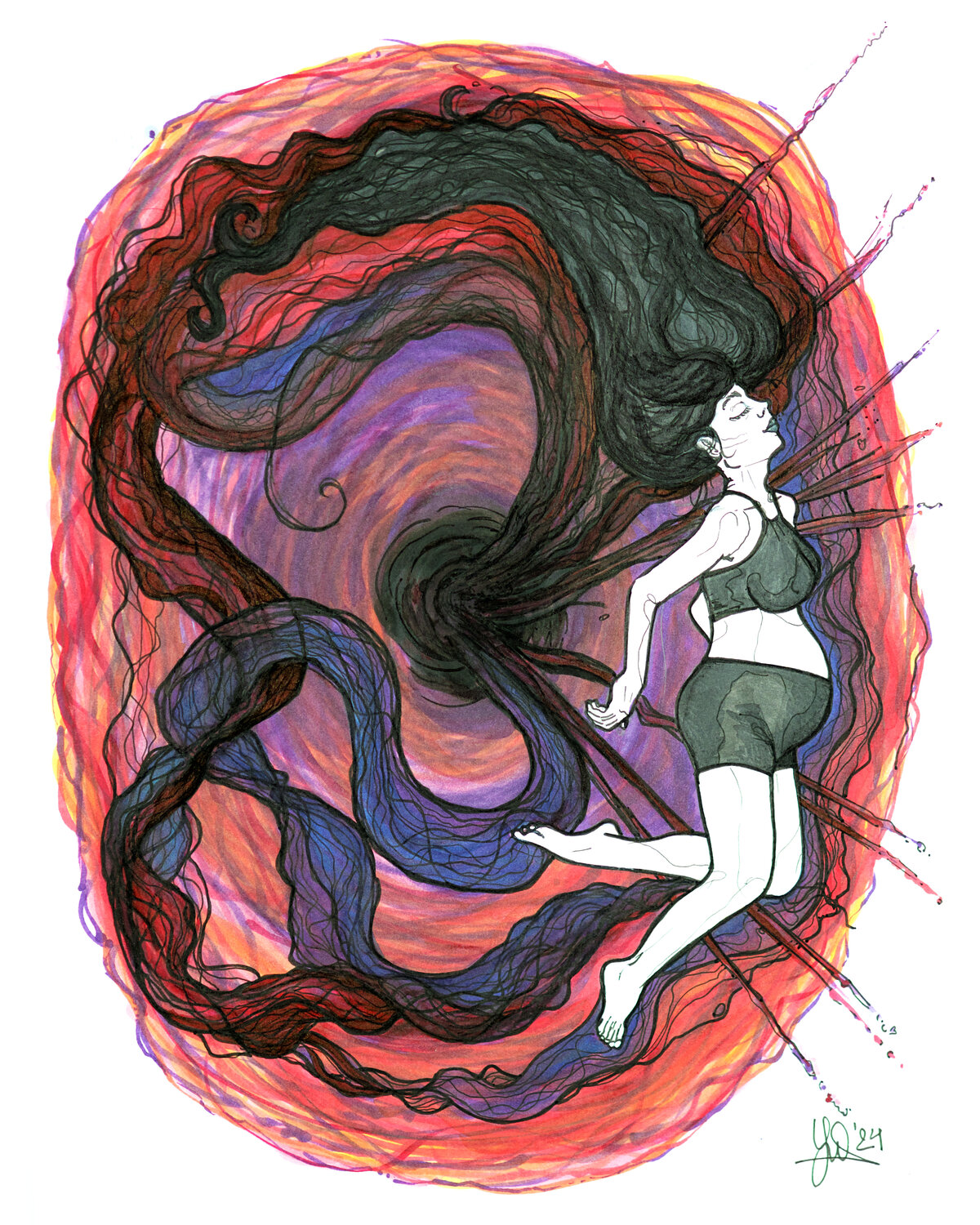 Becoming - Motherhood / Parenthood Yvonne van Dalen Werk auf Papier zu verkaufen
