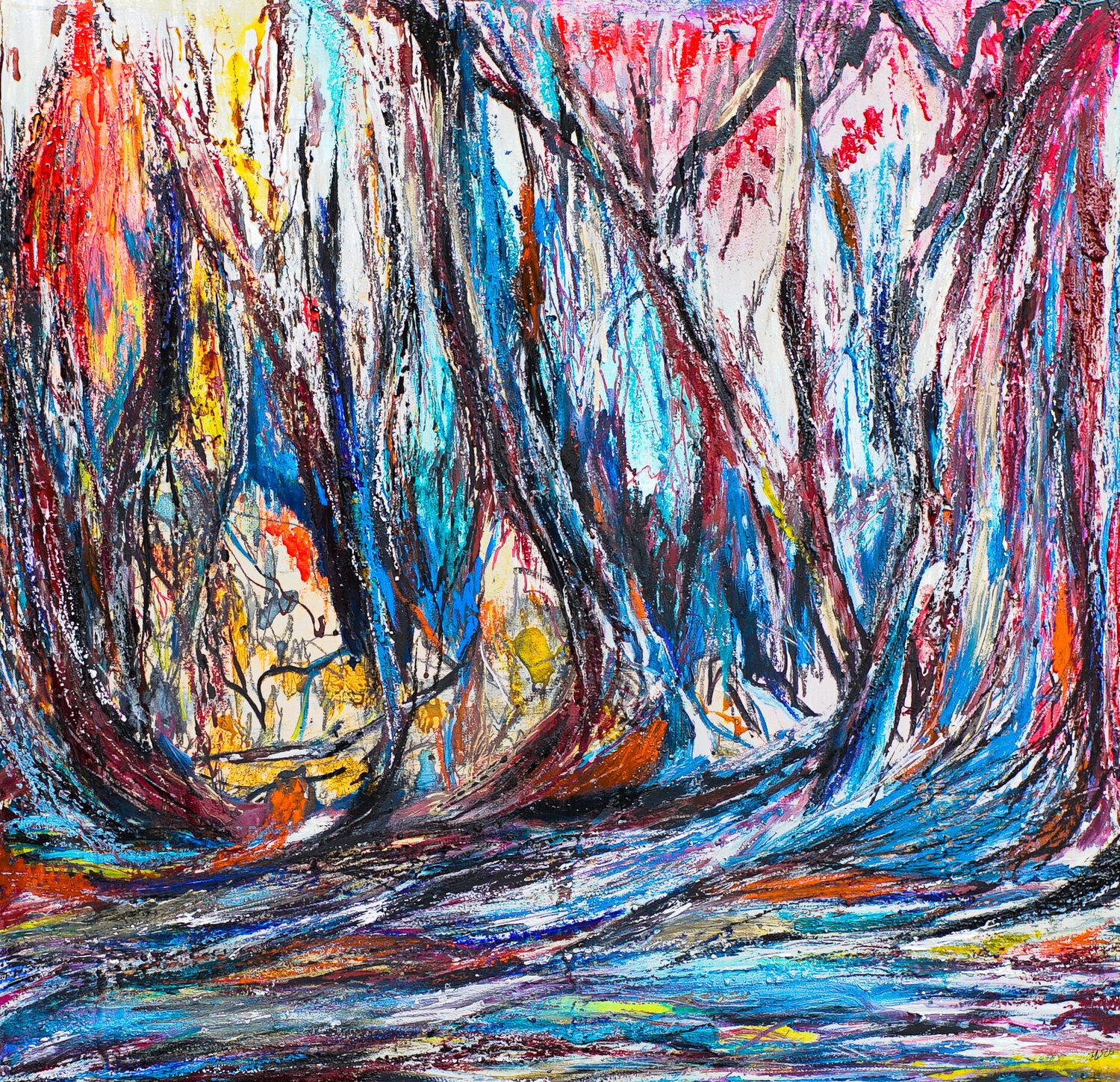 Danse à trois Sebastián Mejía - Santos Origineel schilderij te koop