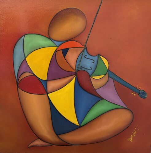 Le violoniste by Carmen Rodriguez, 회화 for Sale on Singulart