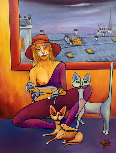 Margot en hommage à Georges Brassens by Carmen Rodriguez, 회화 for Sale on Singulart